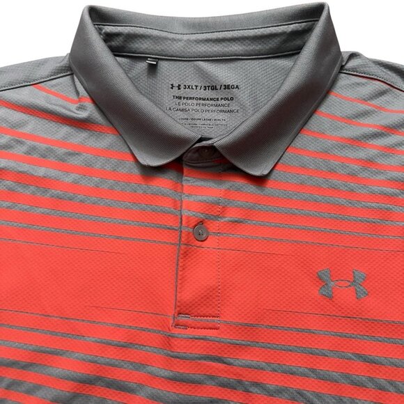 Under Armour The Performance Polo Shirt Mens 3XLT Short Sleeve Golf Stretch Gray - Picture 2 of 6